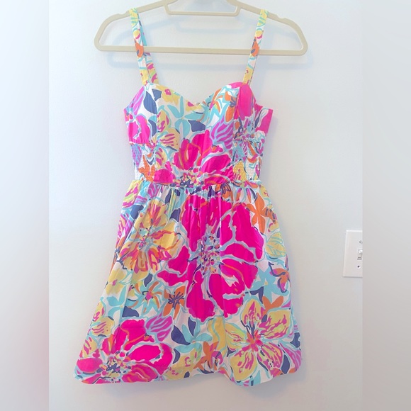 NWOT Lilly Pulitzer Christine Multi Color Floral Mini Dress - Size 0 - Picture 5 of 11